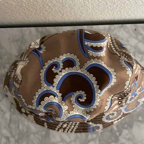 Emilio Pucci Brown and Blue Printed Bucket Hat - Picture 4 of 9